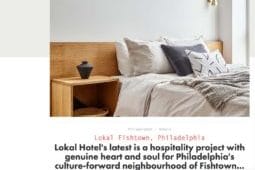 Web article on the opening of Lokal Hotel Fishtown by We Heart