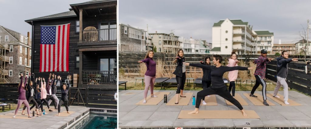 Yoga class by the pool at Lokal Hotel Cape May